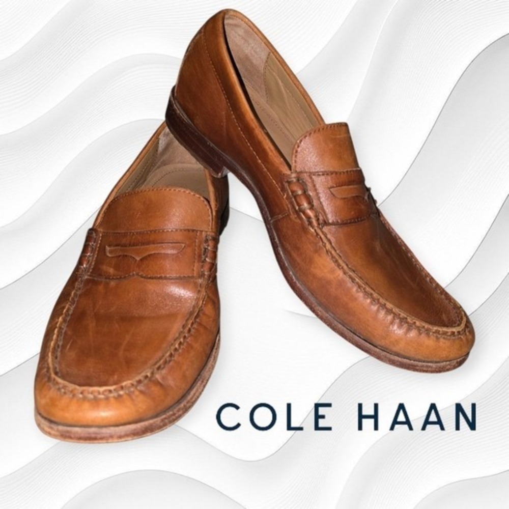 Cole Haan Men's Pinch Handsewn Penny Loafers C27854 British Tan‎ Scotch 9.5